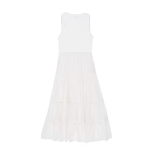 Mint Velvet White Crochet Trim Tiered Midi Dres